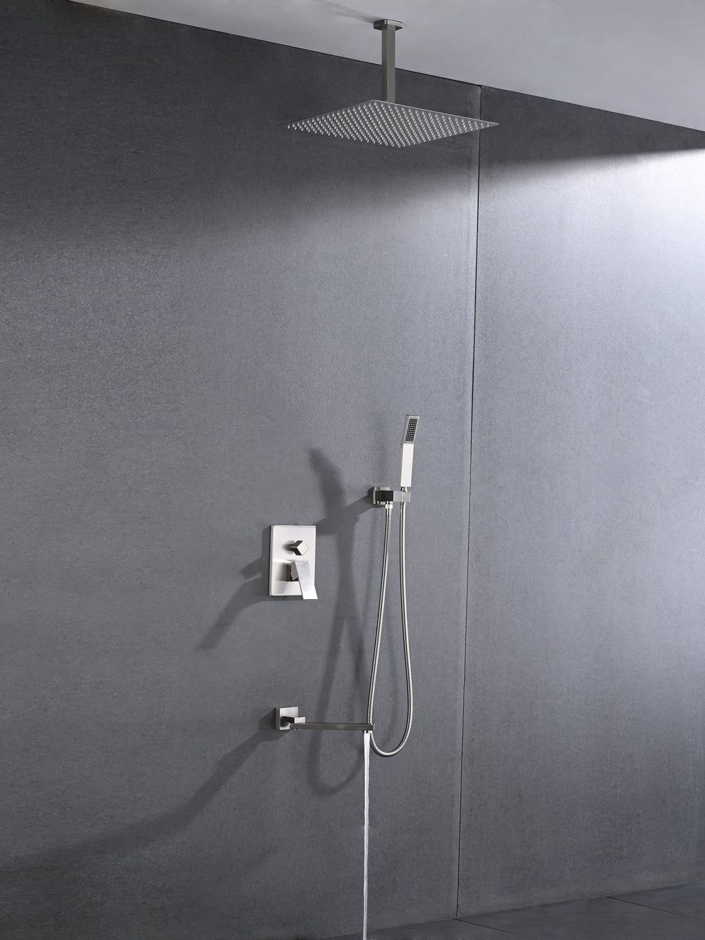 Shower System Combo 16" Head Hand Shower Tub Spout