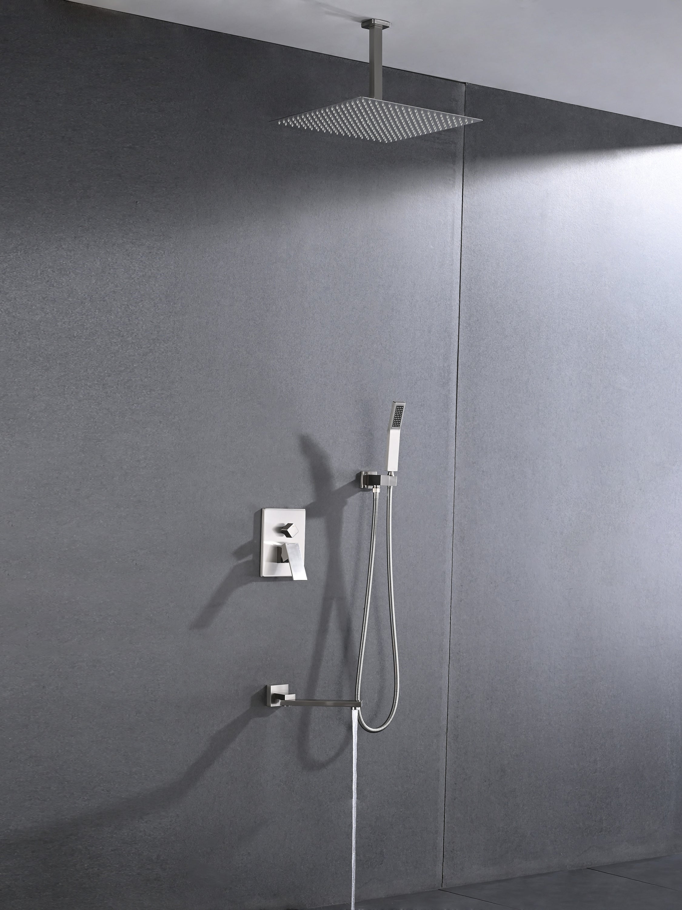 Shower System Combo 16" Head Hand Shower Tub Spout