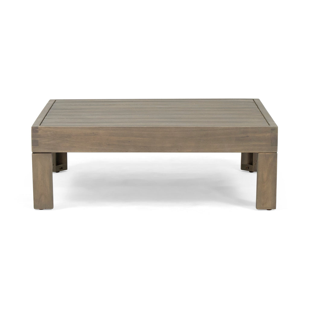 Outdoor Sectional Set Acacia Wood White V-Shape 4 Piece 600 LB