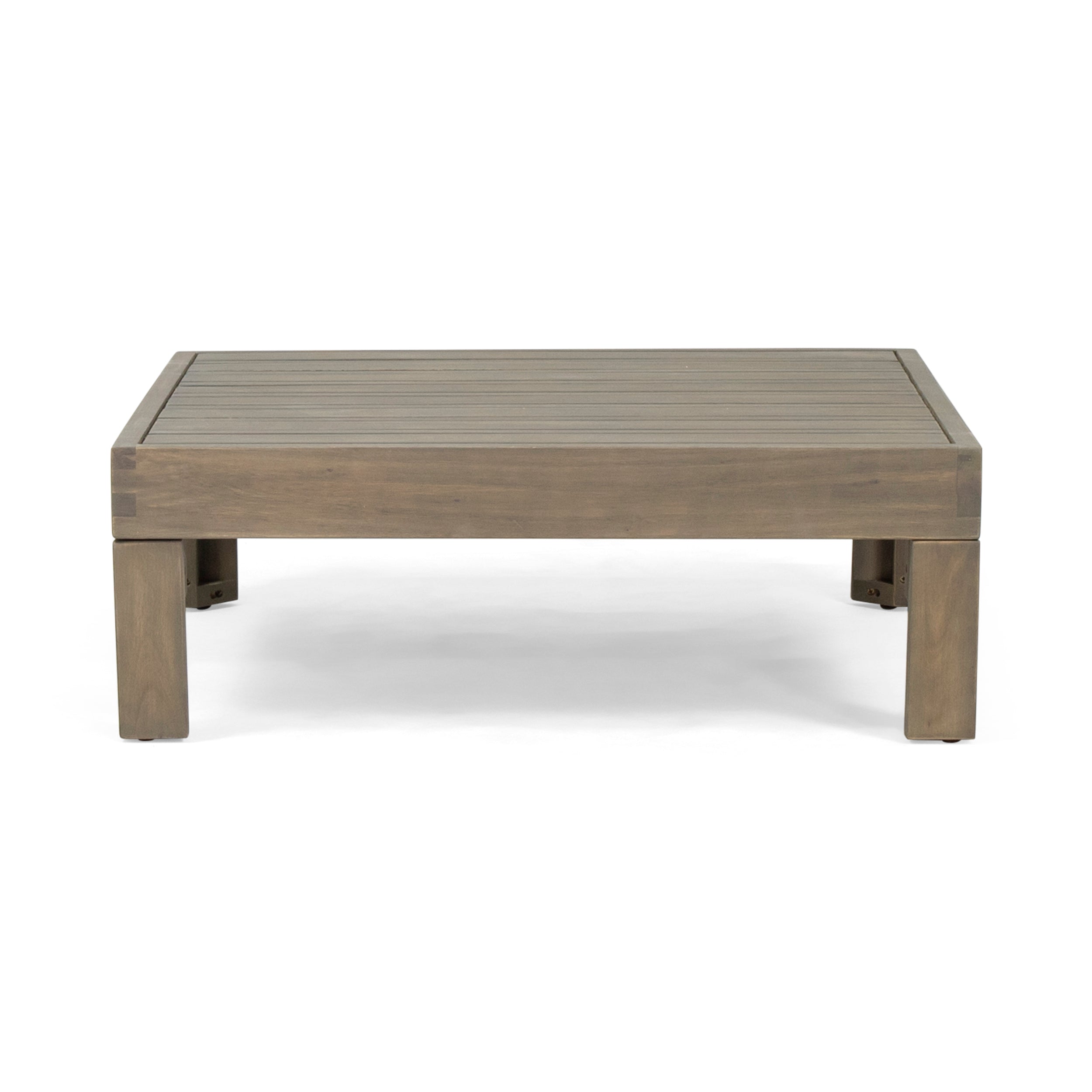Outdoor Sectional Set Acacia Wood White V-Shape 4 Piece 600 LB