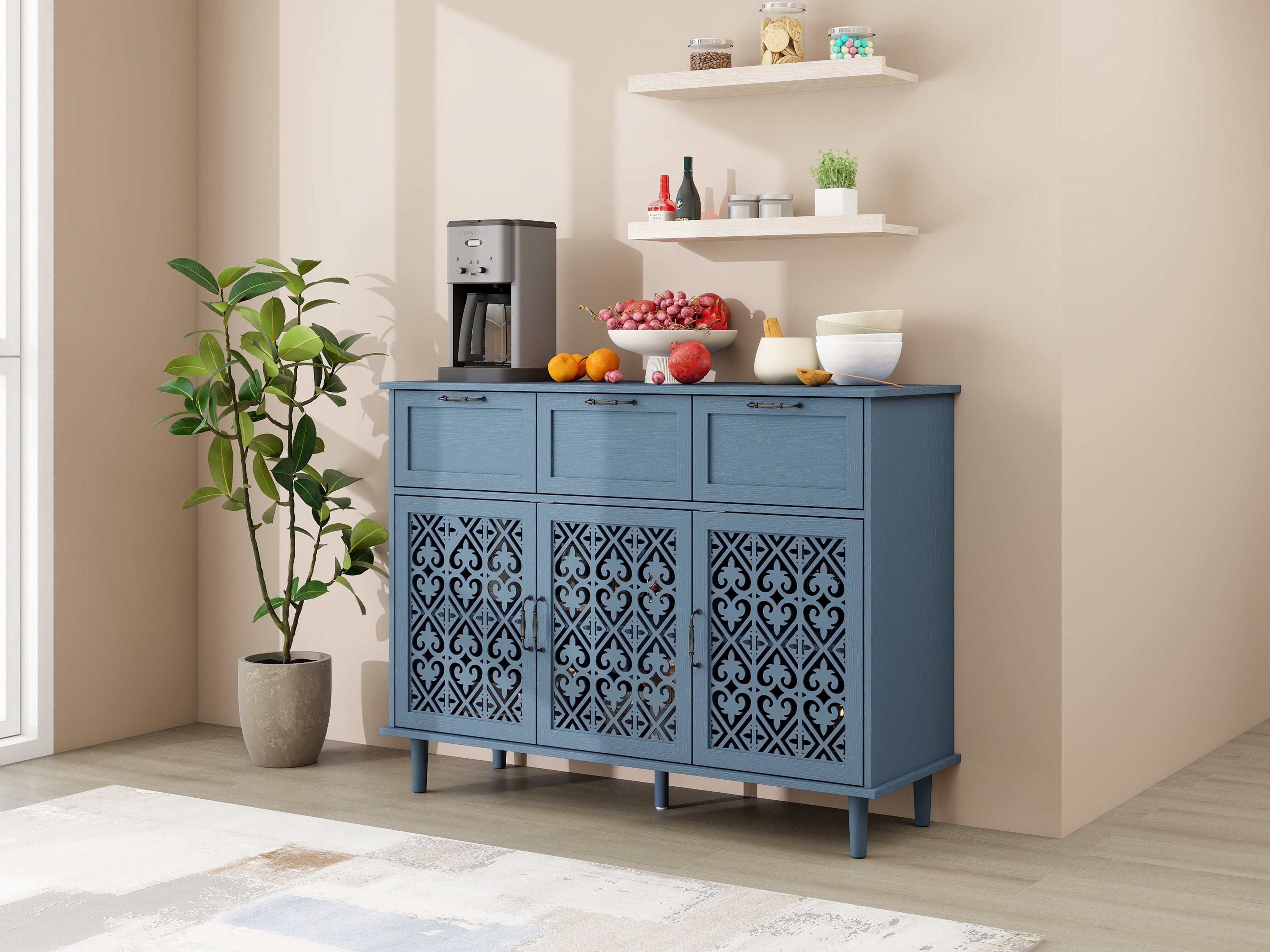 3 Door 3 Drawer Cabinet for Bedroom Living Room Study