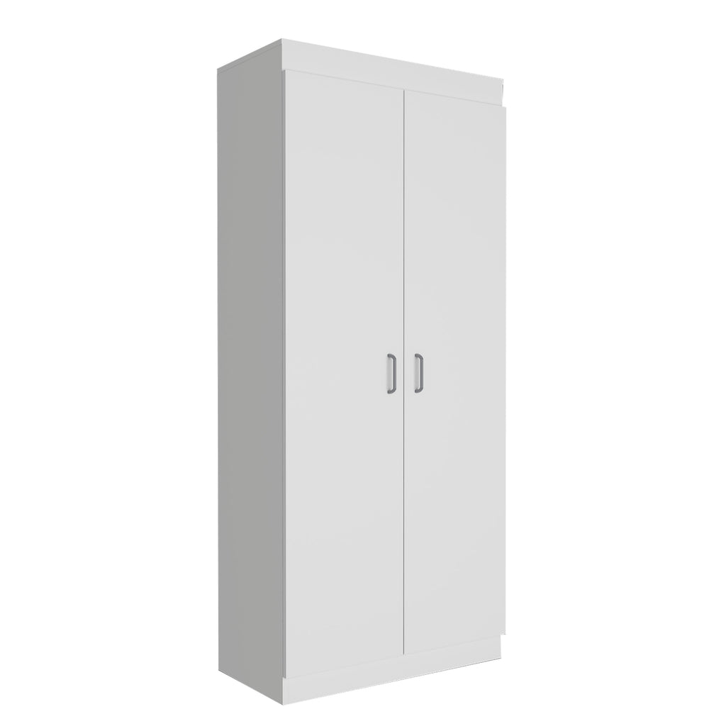 Pantry Cabinet - Double Door - Particle Board - White - 5 Shelves