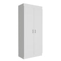 Pantry Cabinet - Double Door - Particle Board - White - 5 Shelves