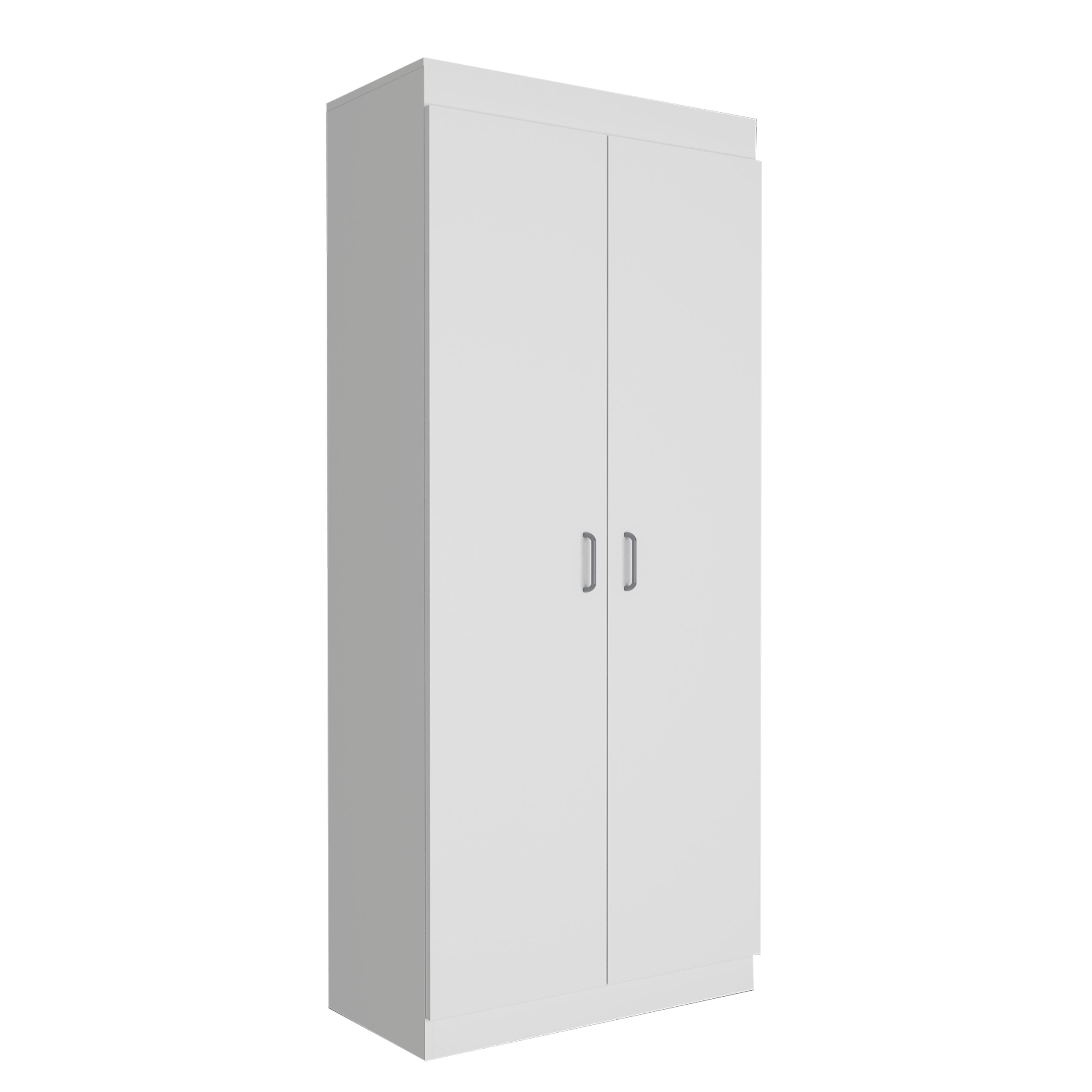 Pantry Cabinet - Double Door - Particle Board - White - 5 Shelves