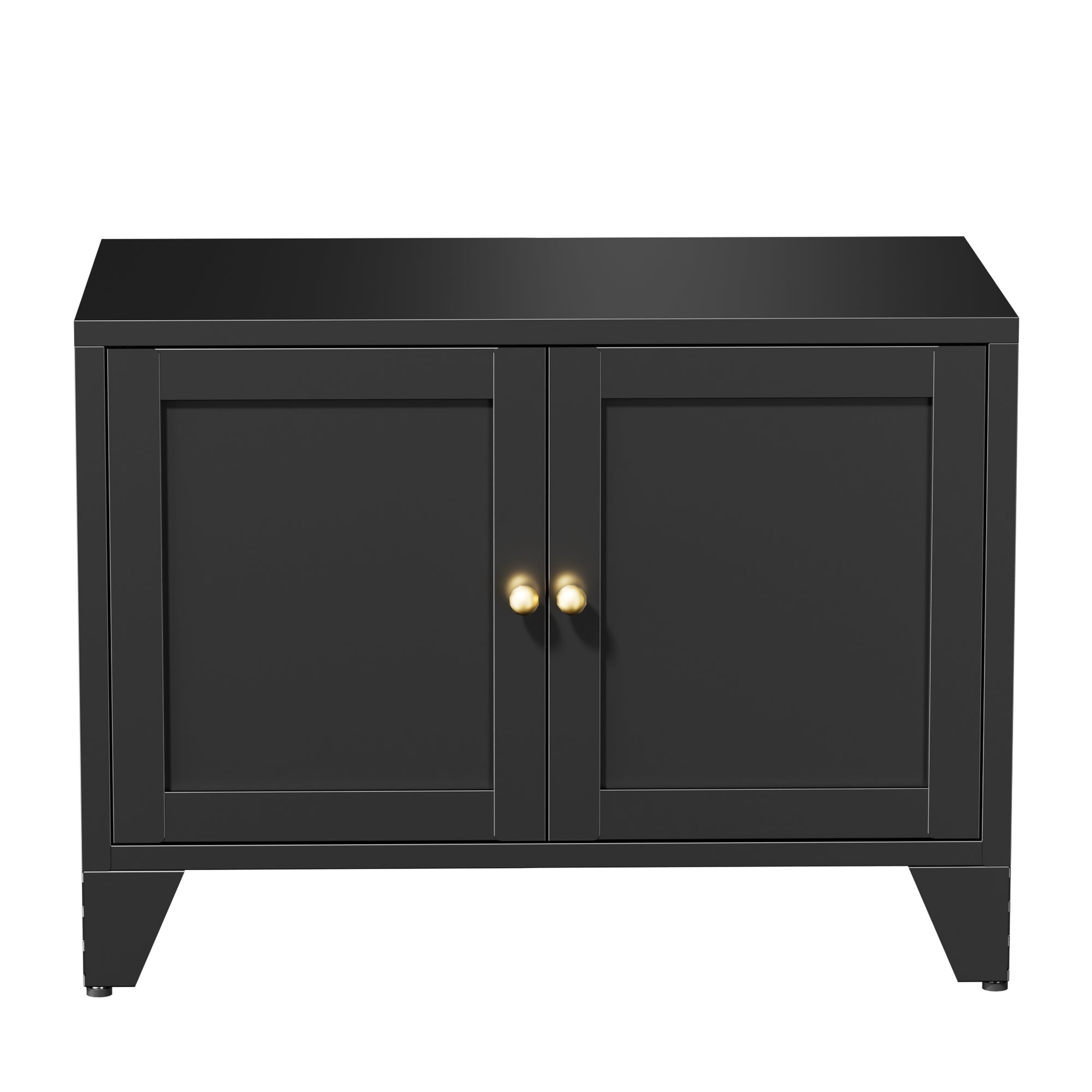 Modern Black Metal Cat Litter Box Enclosure Cabinet Furniture
