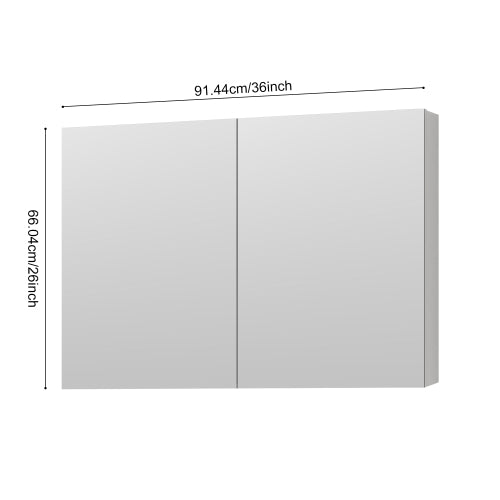 Frameless Mirror Medicine Cabinet - Beveled Edges - 36" x 26"