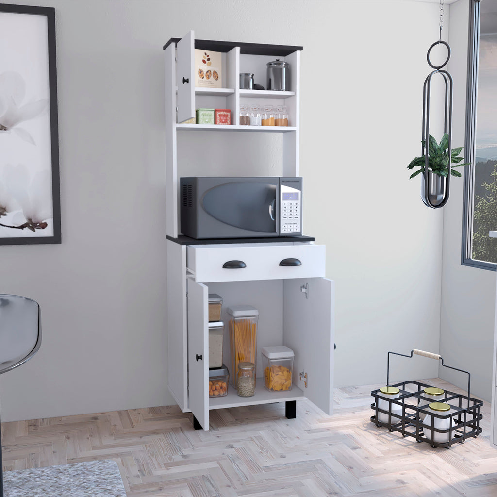 Salem Kitchen Pantry with 2 Cabinets, 2 Shelves, Drawer