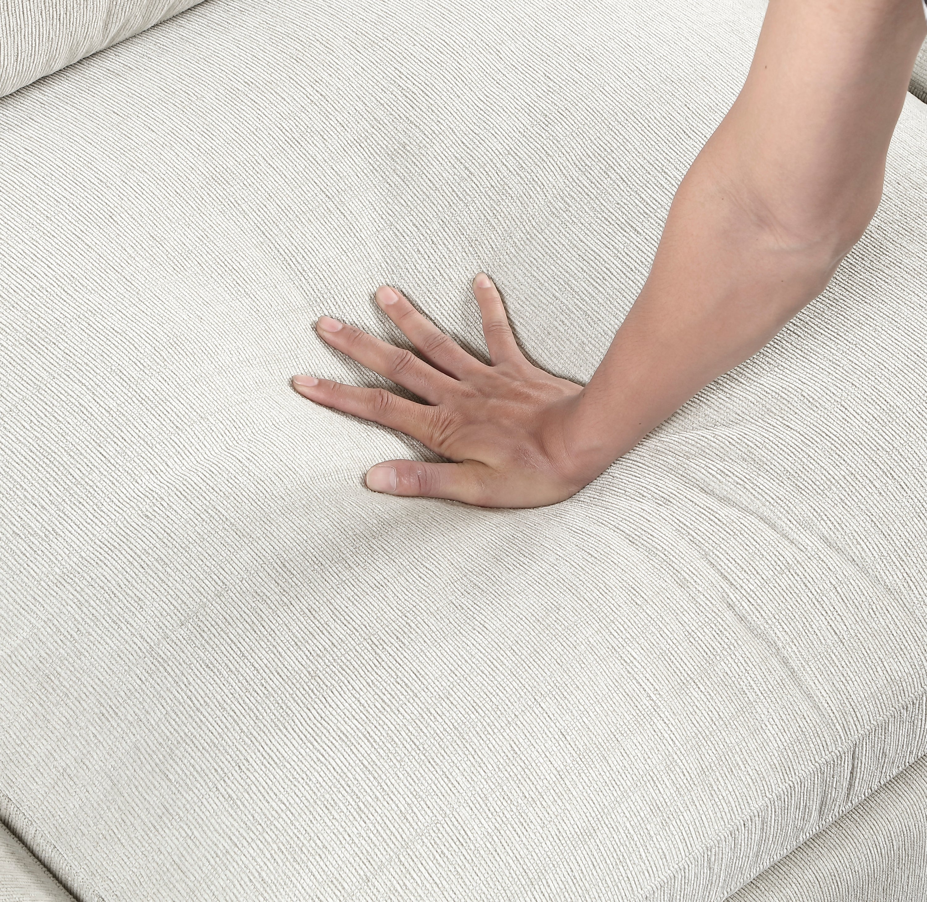 Modern 4-Piece Modular Sectional Beige Fabric Armless