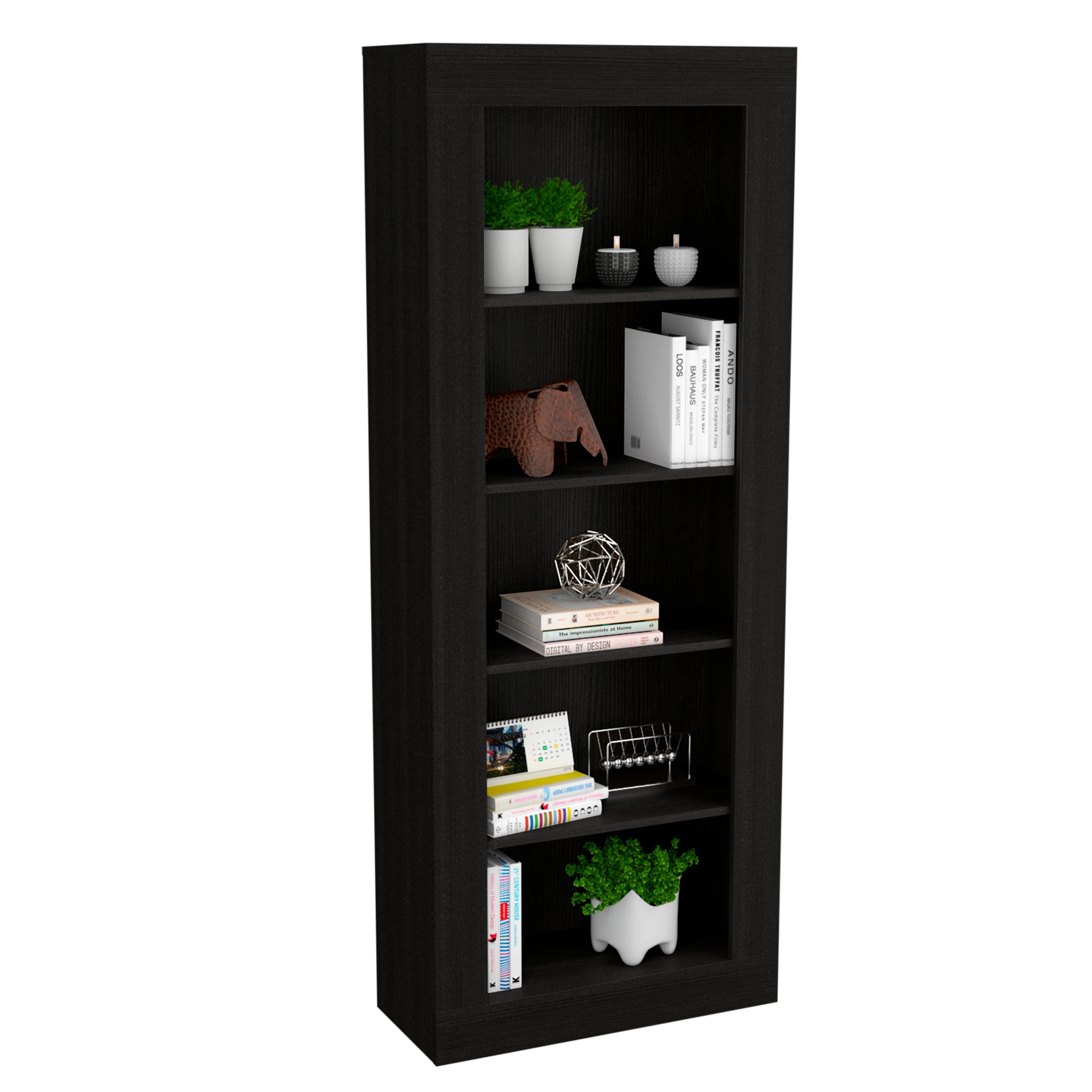 Andina Vertical Bookcase Five Shelves Black