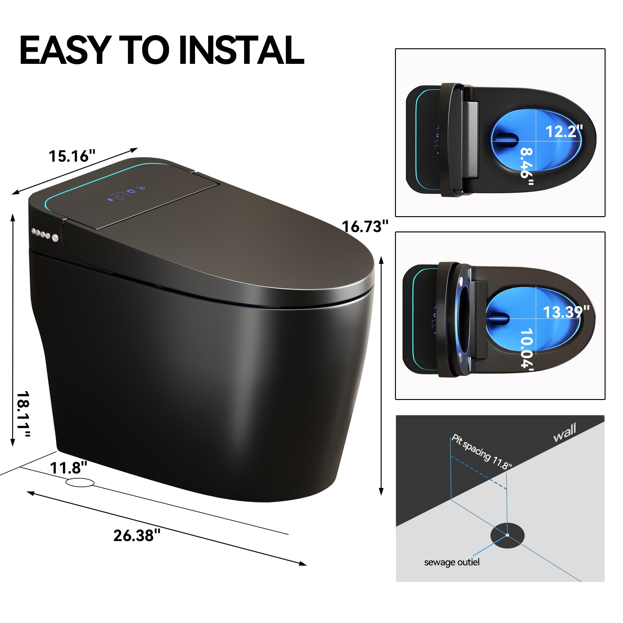 Unique Smart Toile,  One Piece Toilet with Bidet Built In,Intelligent Toilet ...