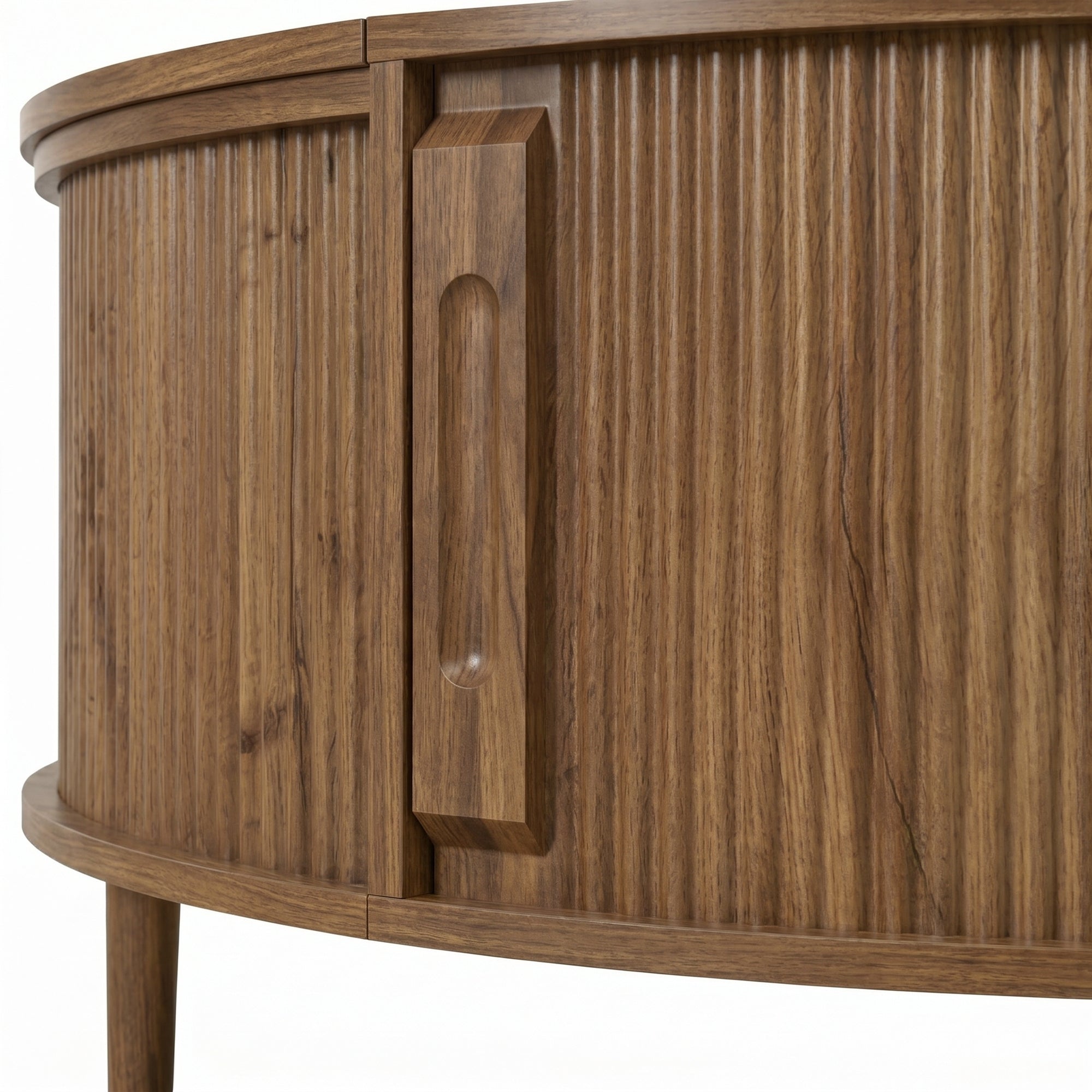 Round Lift-Top Coffee Table with Hidden Storage Sliding Door