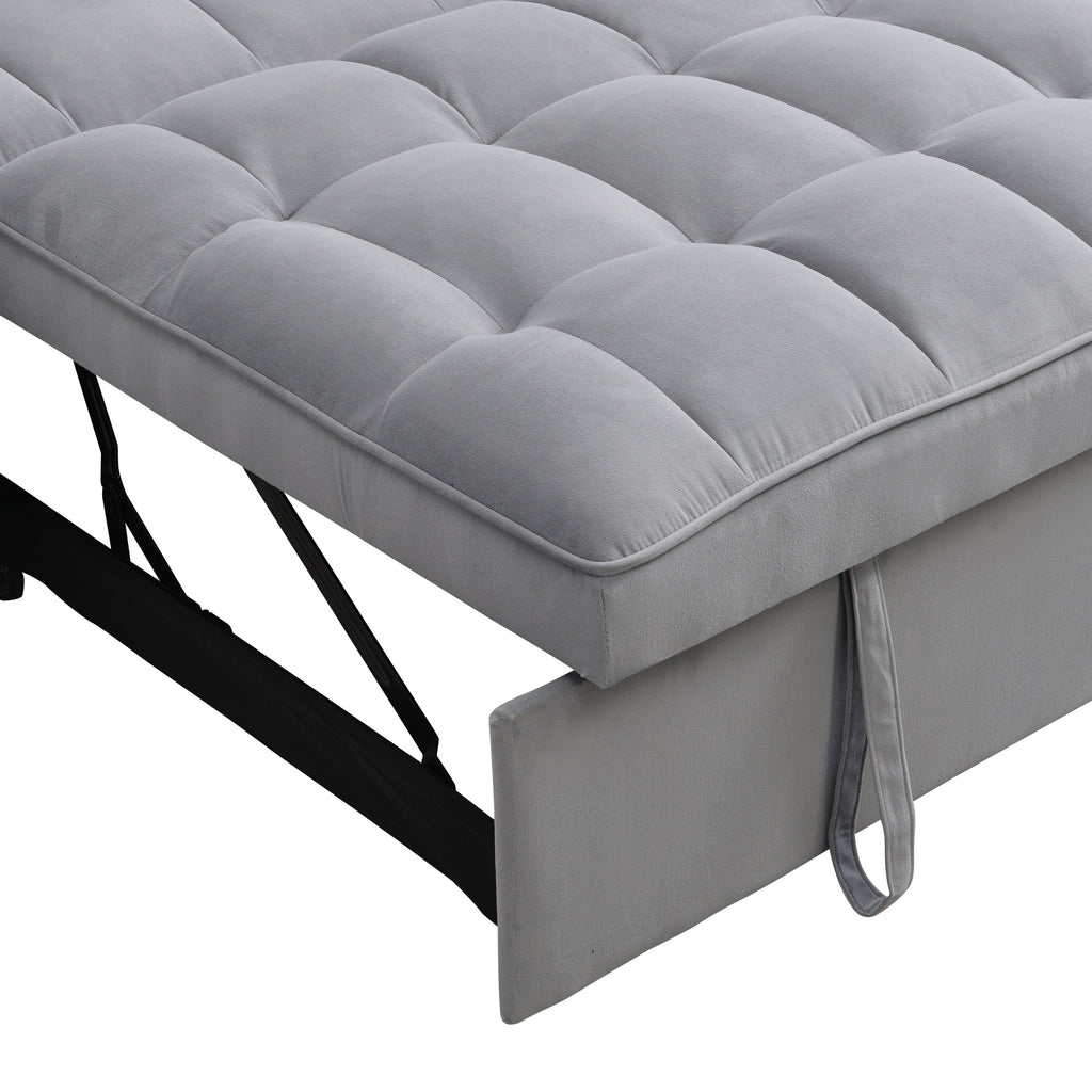 Modern Velvet Loveseat Futon Sofa Bed with Reclining Back