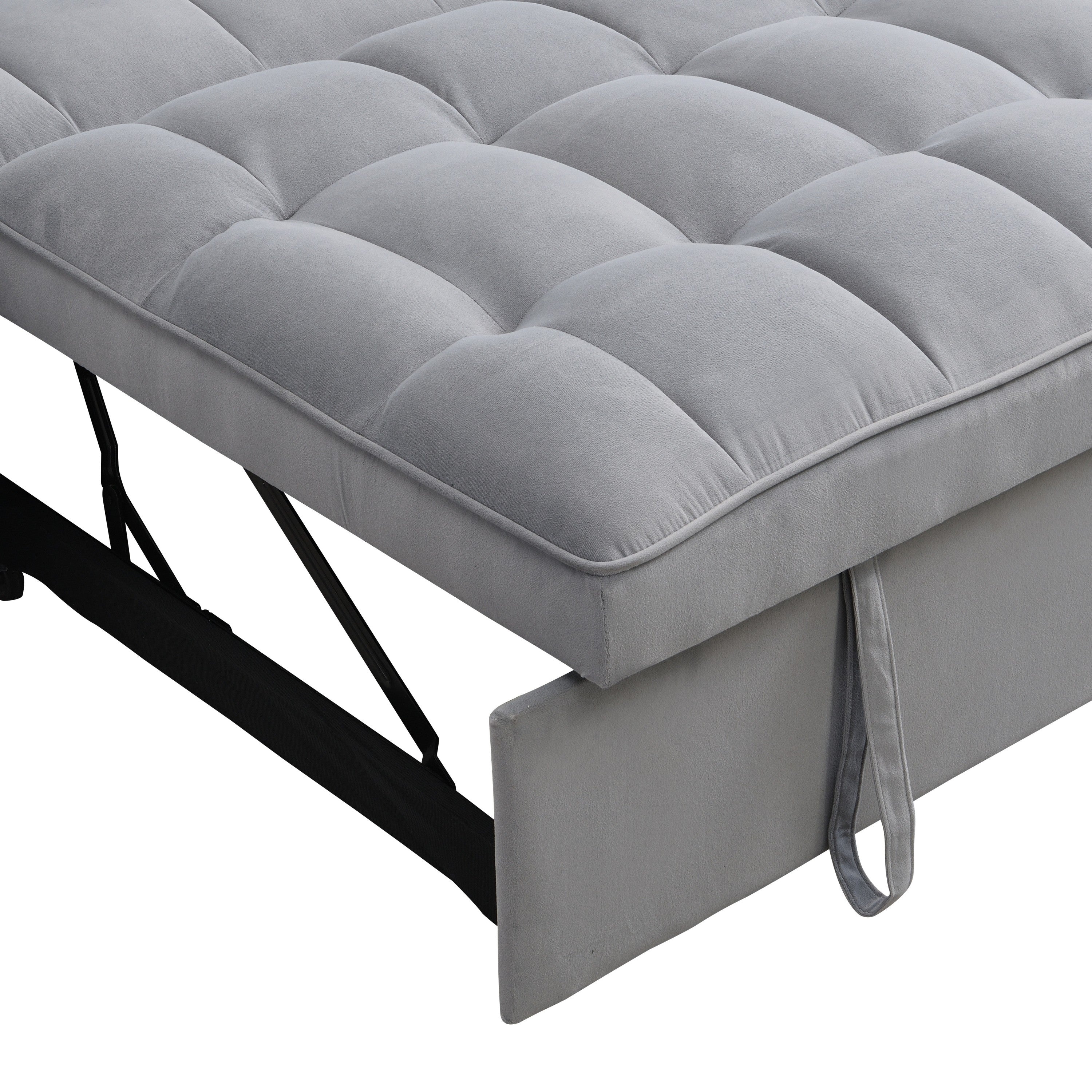 Modern Velvet Loveseat Futon Sofa Bed with Reclining Back