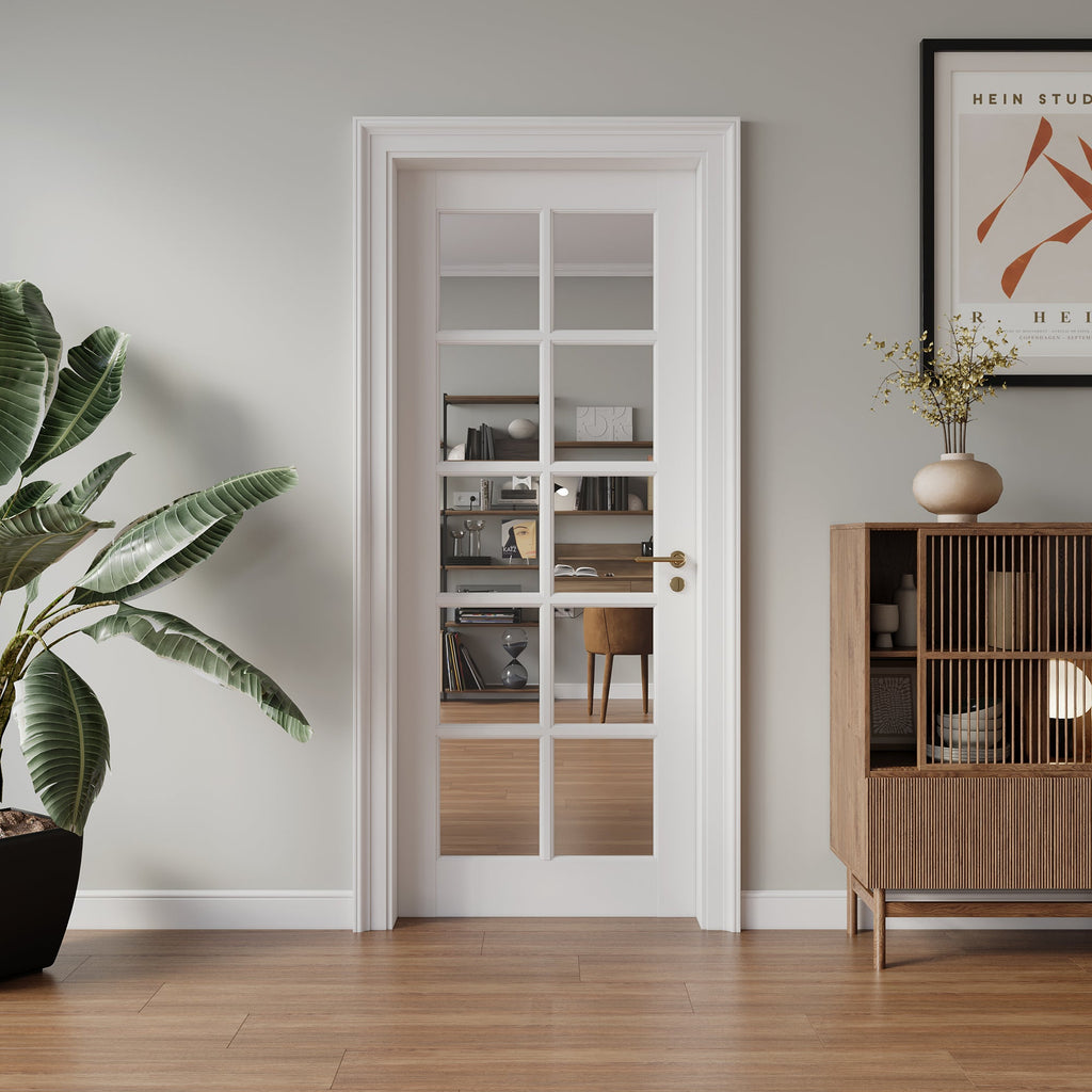 28' X 80'10-Lite Preassembled Clear Glass French Door, for Closet Pantry