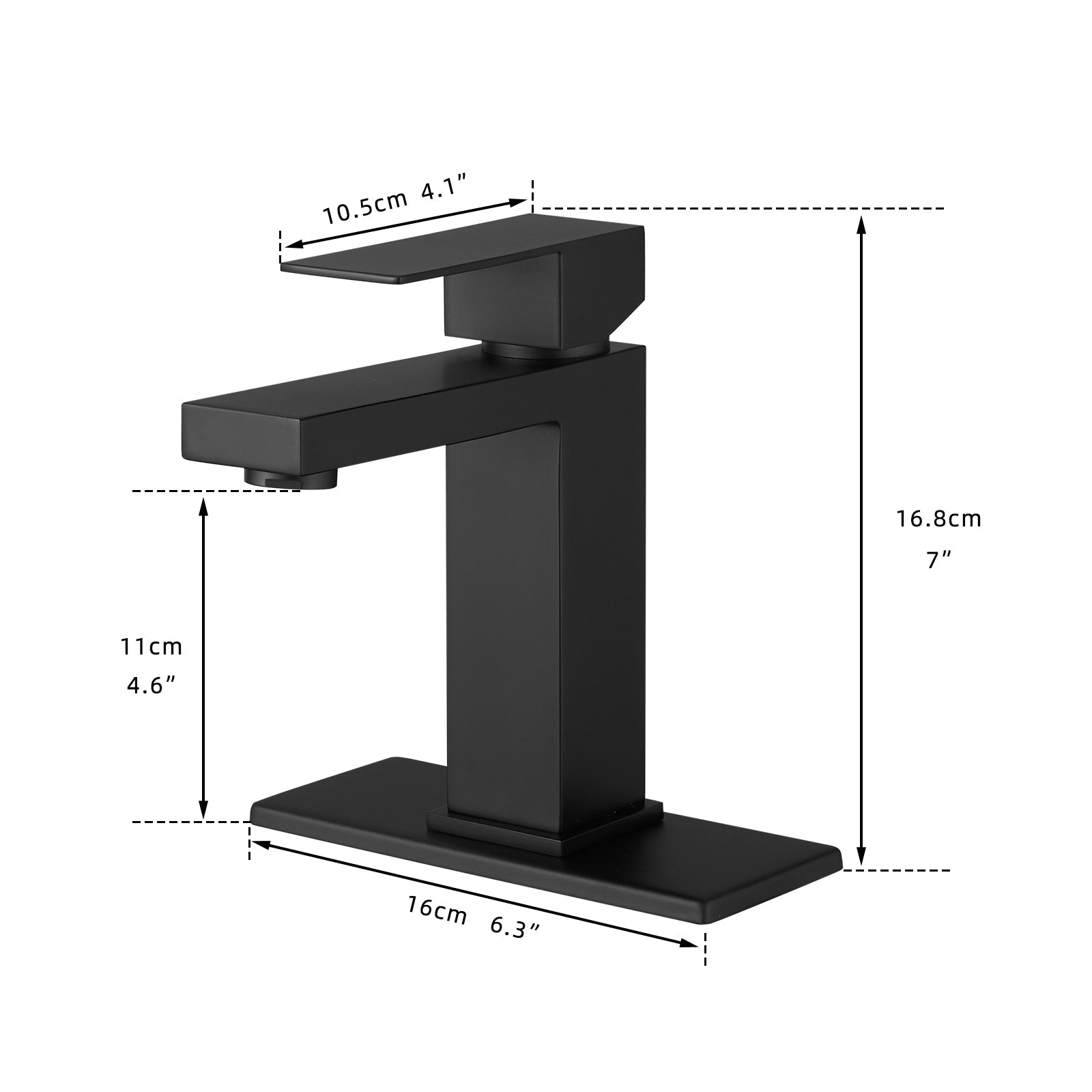Black Waterfall Bathroom Sink Faucet 1 Hole with Pop Up Drain