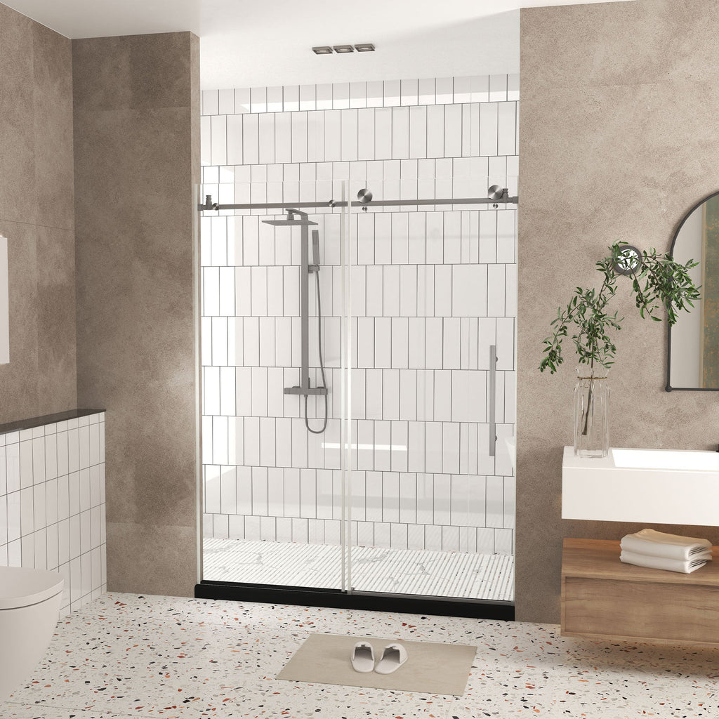 Frameless Shower Door 44-48" W x 76" H Tempered Glass