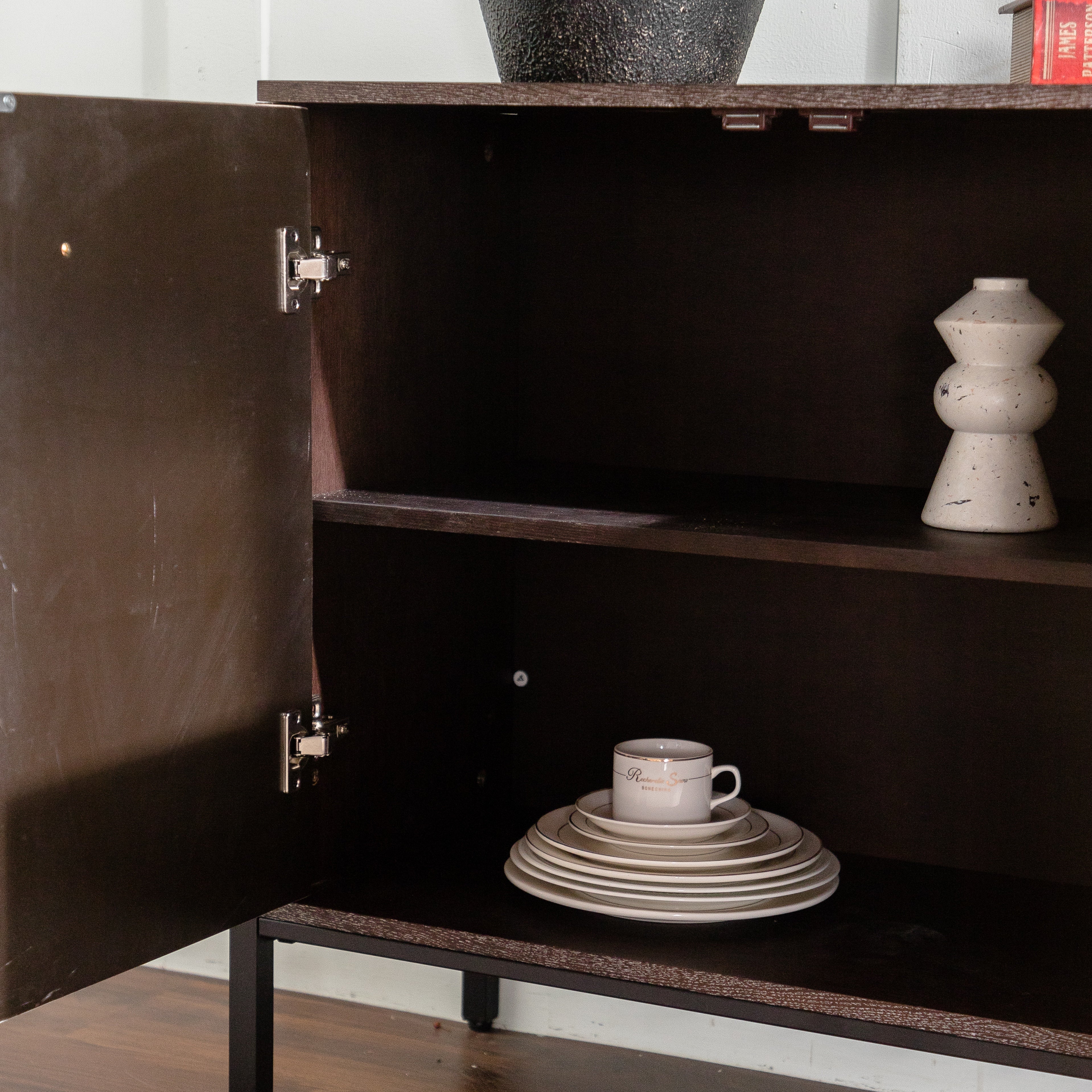 56.3" Mid-Century Modern Sideboard Cabinet - Wood & MDF