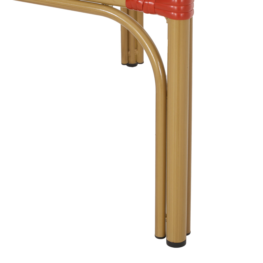 Outdoor Wicker Aluminum Barstool Set of 2, 29.5", Red