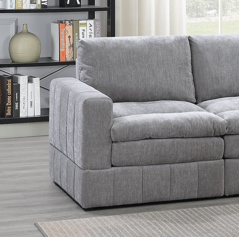 LAF RAF Modular Sectional Chair Granite Morgan Suede Fabric