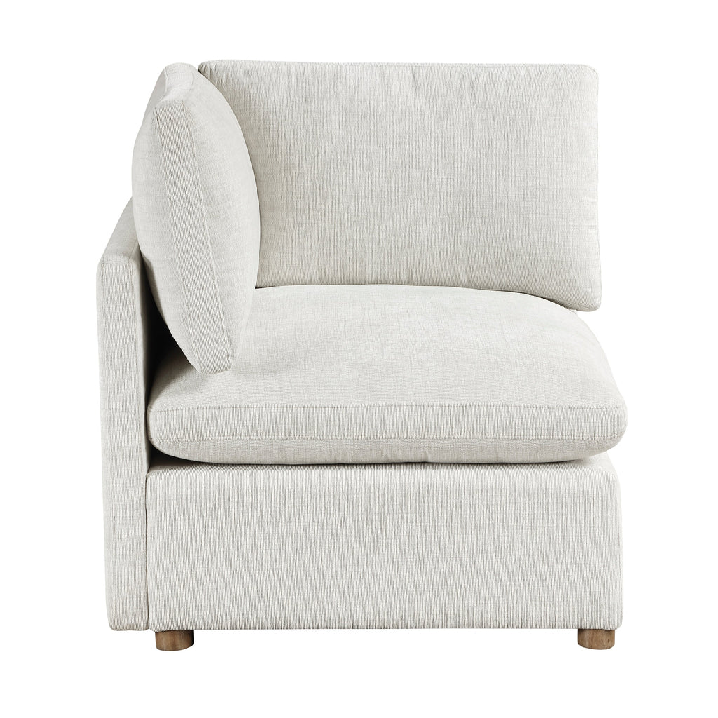 Modern 4-Piece Modular Sectional Beige Fabric Armless