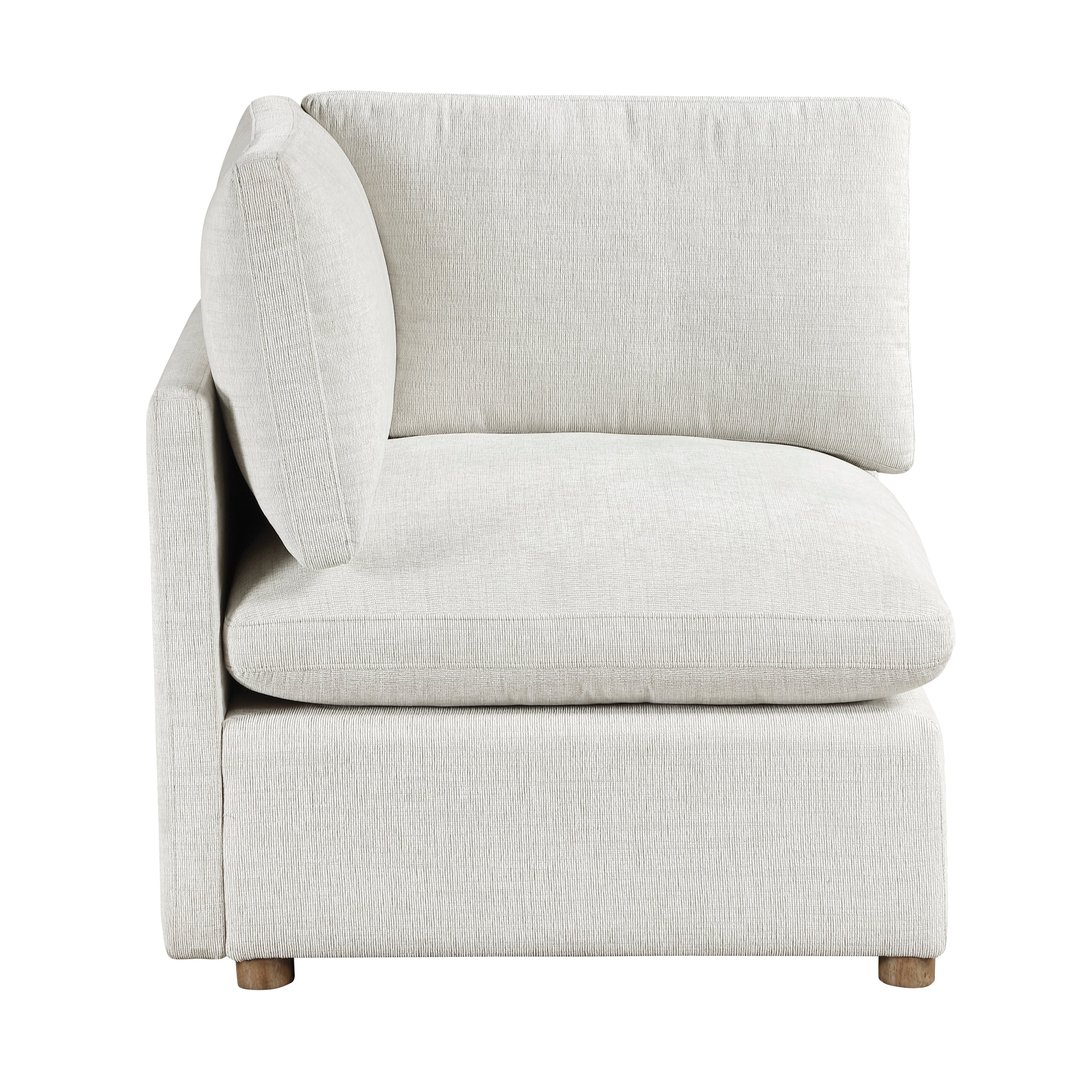 Modern 4-Piece Modular Sectional Beige Fabric Armless