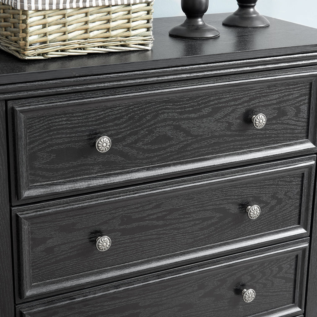 Black 5 Drawer Dresser Chest Cabinet Storage Organizer