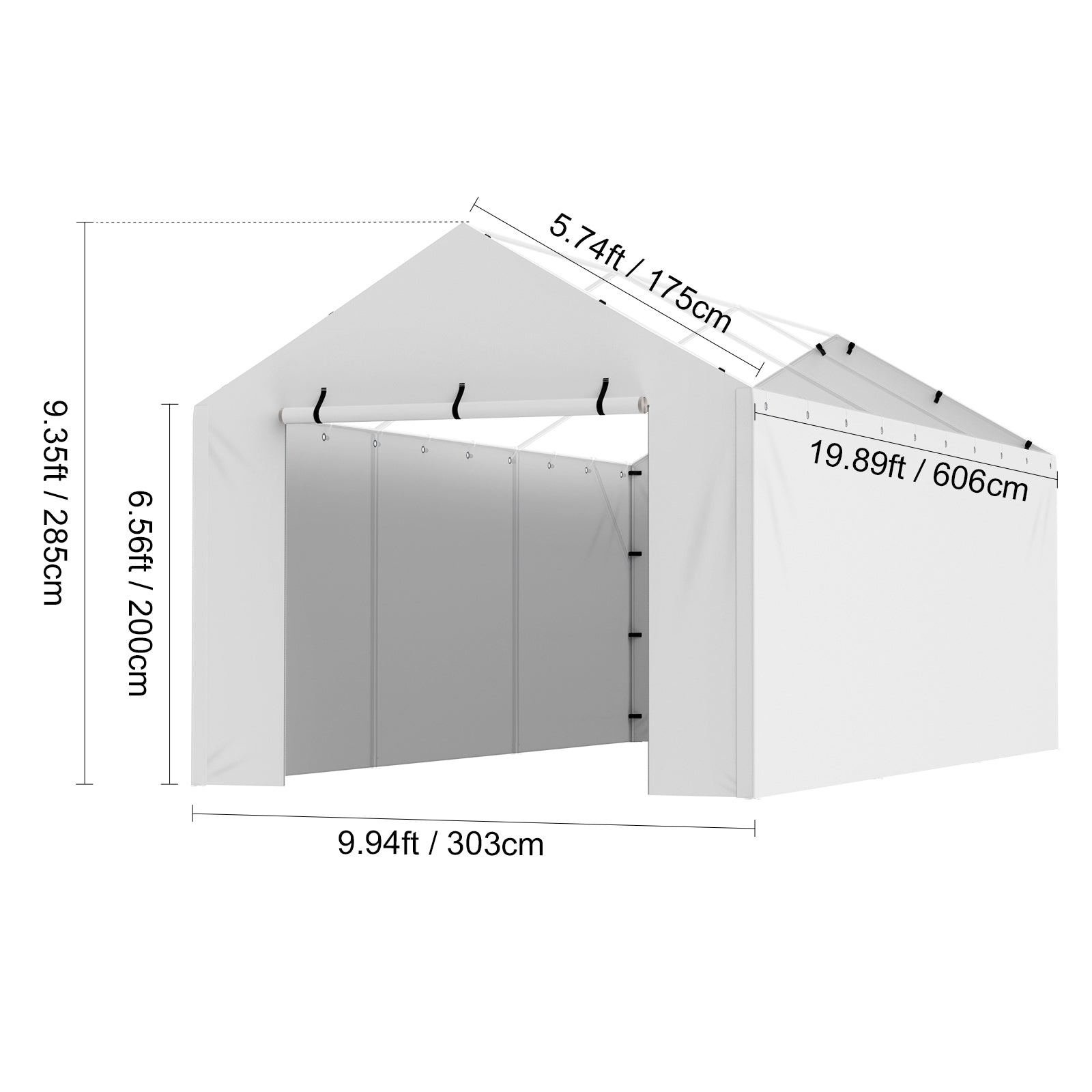 10 x 20 ft Carport Canopy Cover Side Wall Replacement Tarp
