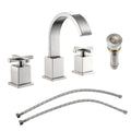 Matte Black 2 Handle Widespread Bathroom Faucet with Pop Up Drain