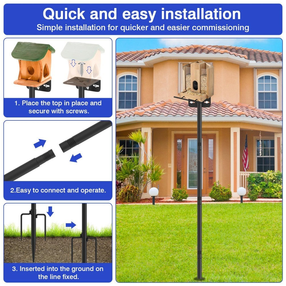80' Heavy-Duty Adjustable Bird Feeder Pole