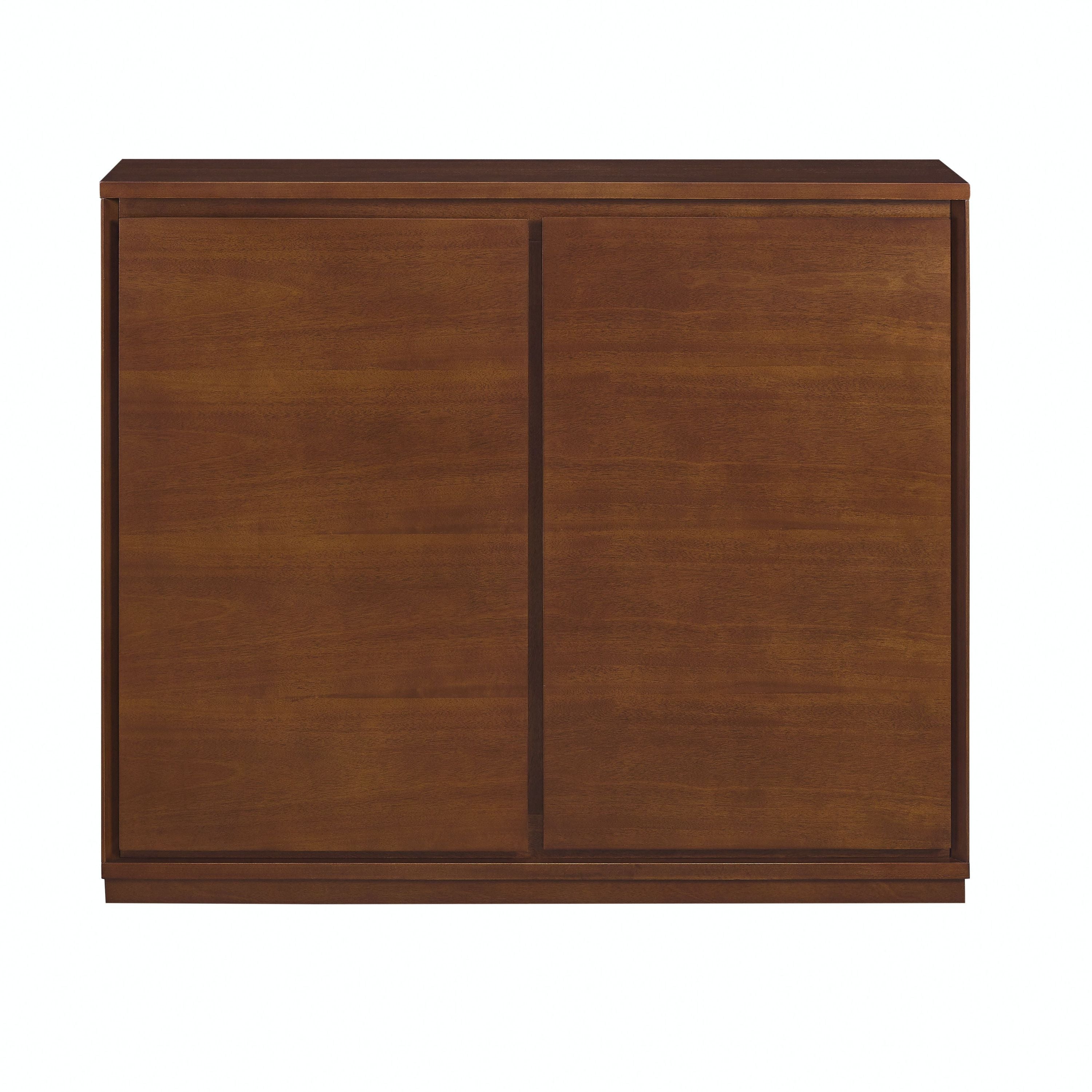 Walnut Sideboard Buffet Cabinet with Outlet Holes Storage