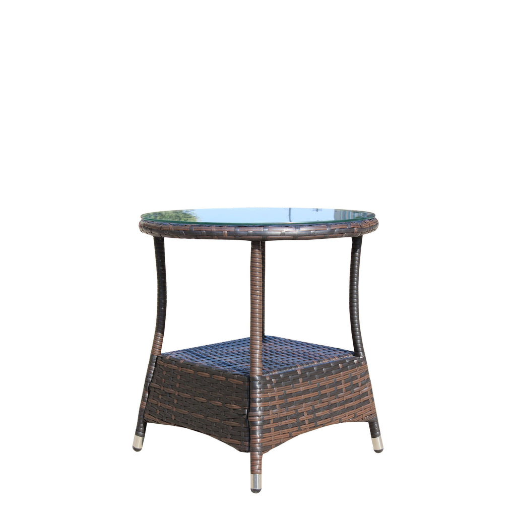 Round Tempered Glass Outdoor Coffee Table