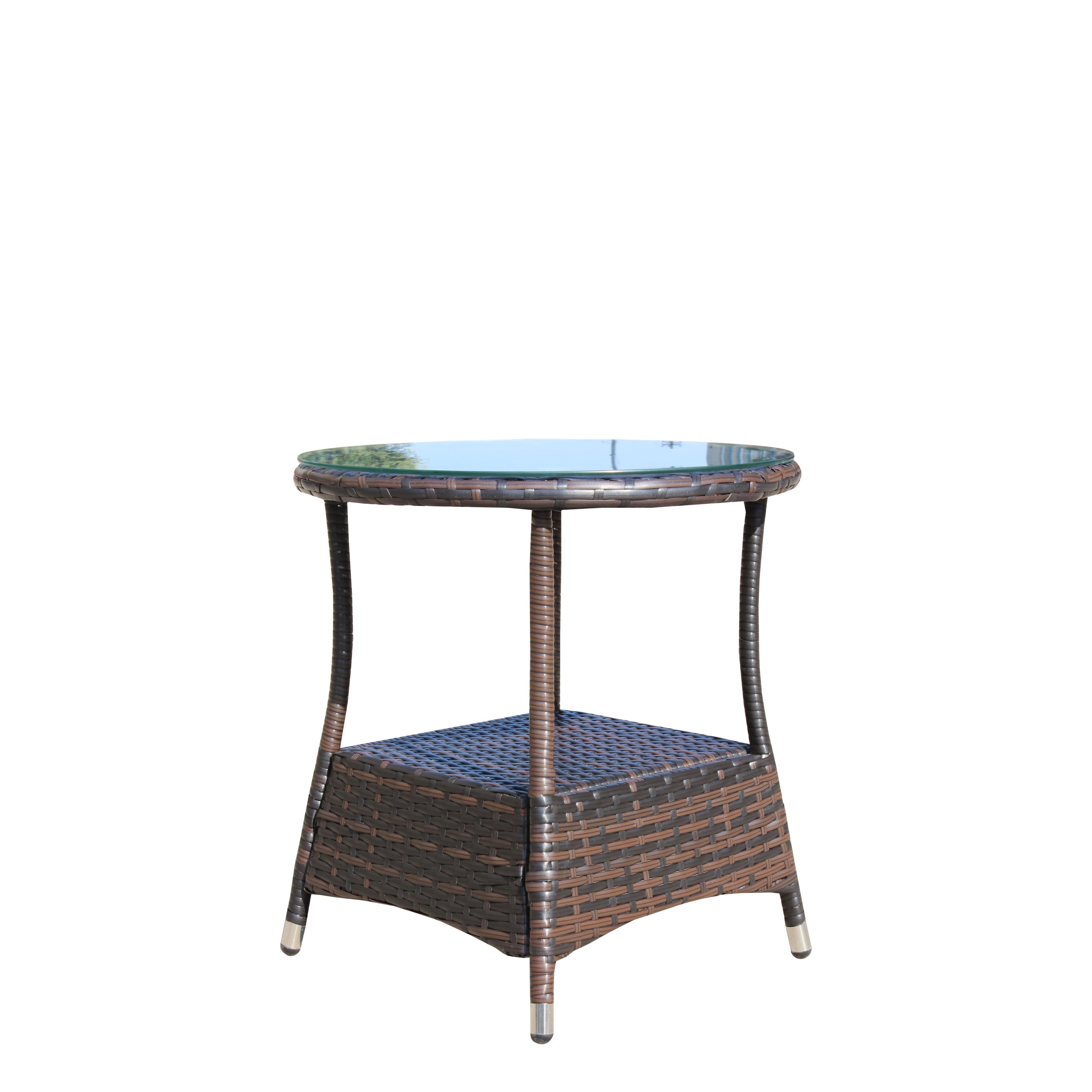 Round Tempered Glass Outdoor Coffee Table