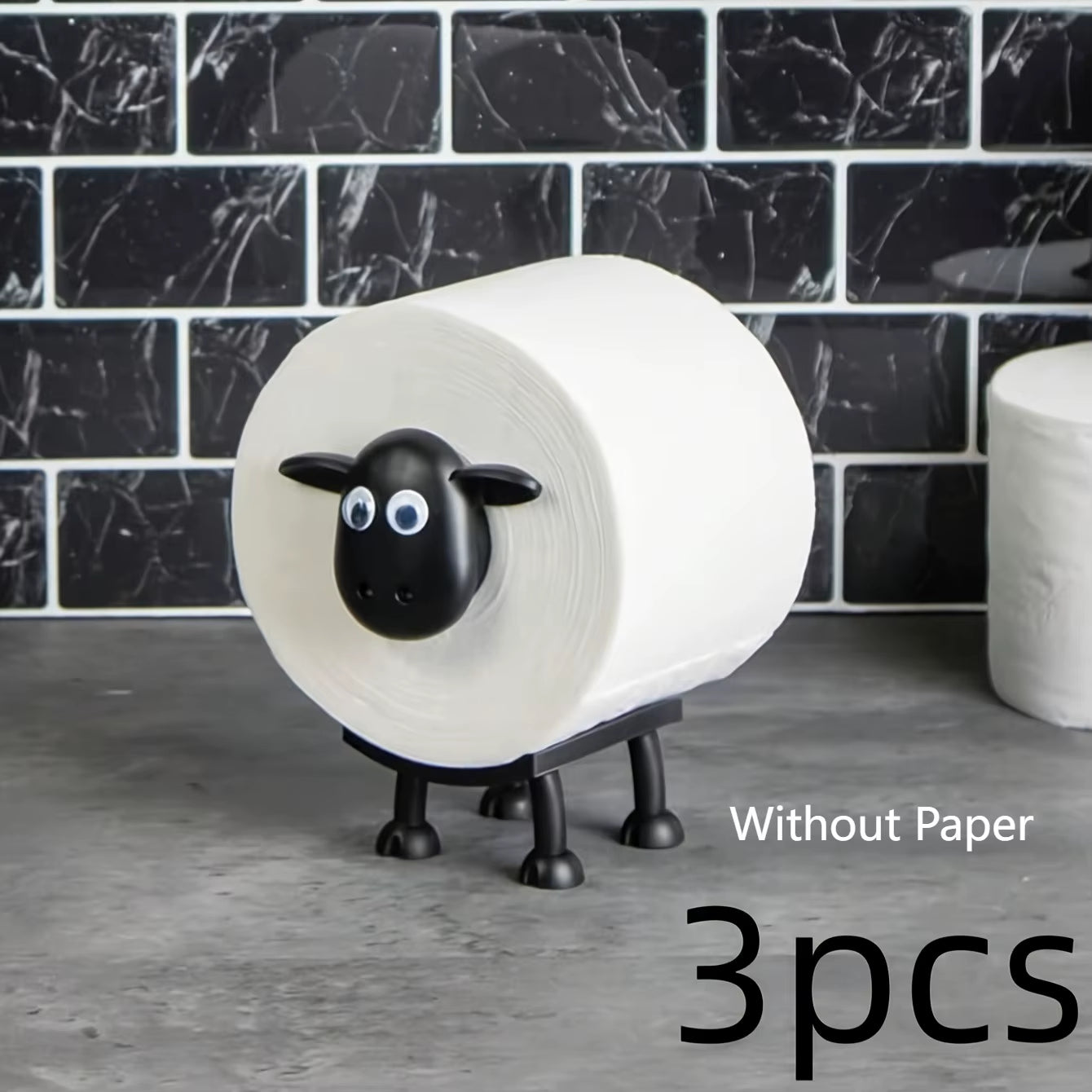 Black Sheep Toilet Paper Holder Set Wall Mount Bathroom Tissue Roll Holder