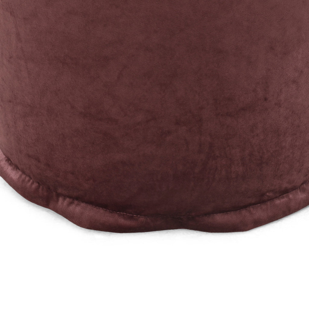 Shimon Velvet Cylinder Pouf Ottoman Blush Pink 16x16x16