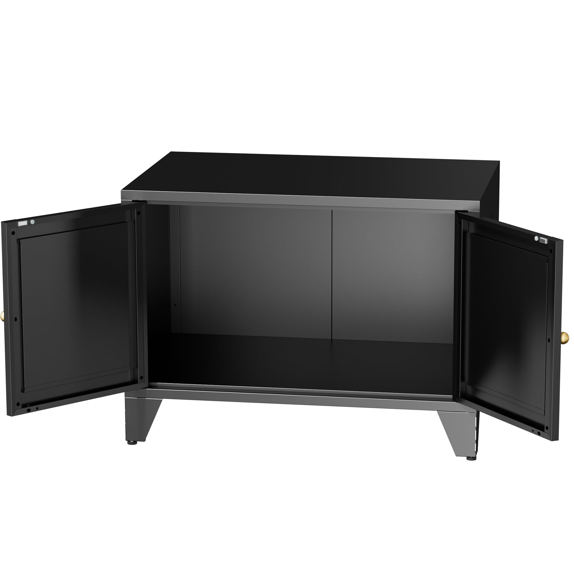 Modern Black Metal Cat Litter Box Enclosure Cabinet Furniture