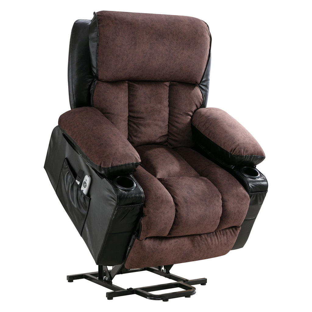 Electric Lift Chair Massage Recliner Heating Vibration USB Black Brown