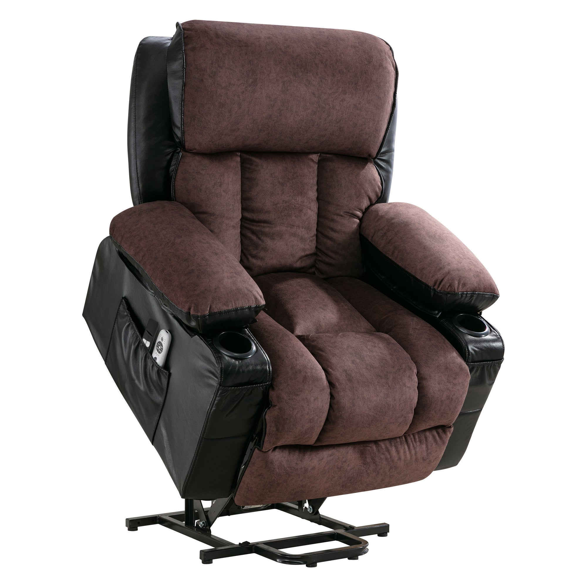 Electric Lift Chair Massage Recliner Heating Vibration USB Black Brown
