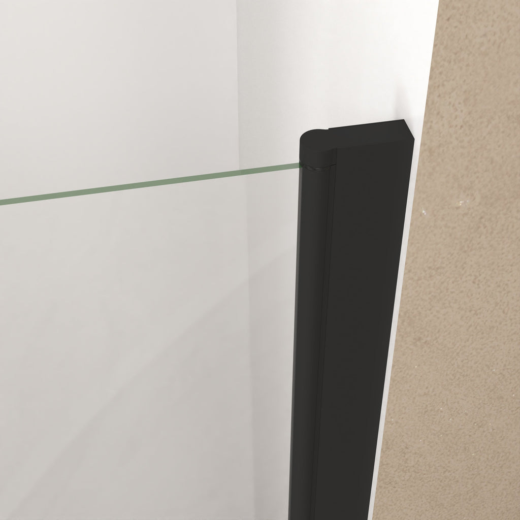 Bifold Shower Door 29-28" x 72" 6mm Tempered Glass Matte Black