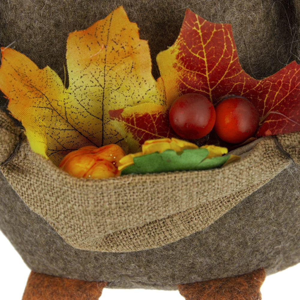 Brown Fabric Gnome With Maple Leaf Fall Harvest Decoration
