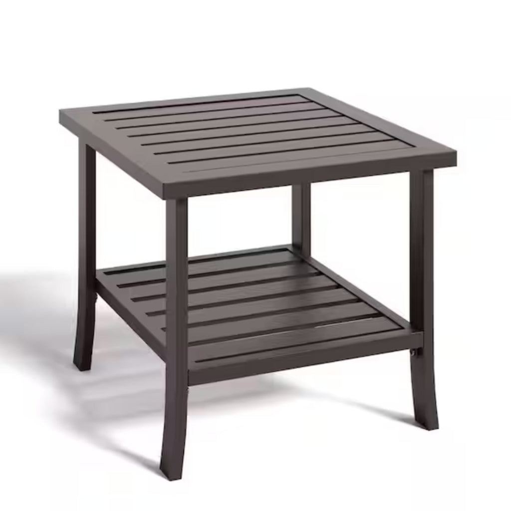 Outdoor Patio Set Steel 5 Piece Khaki Gray Cushions