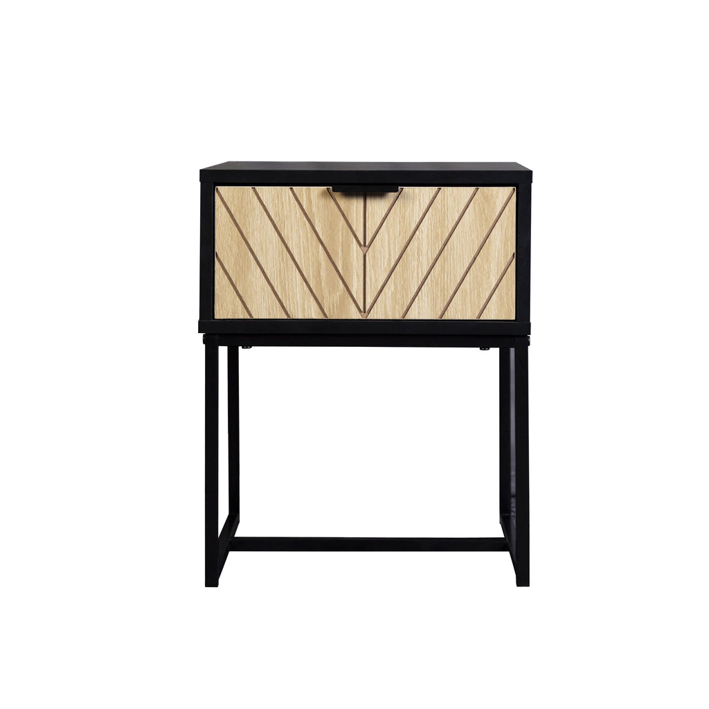 Black Wooden Console Table with Storage Drawer