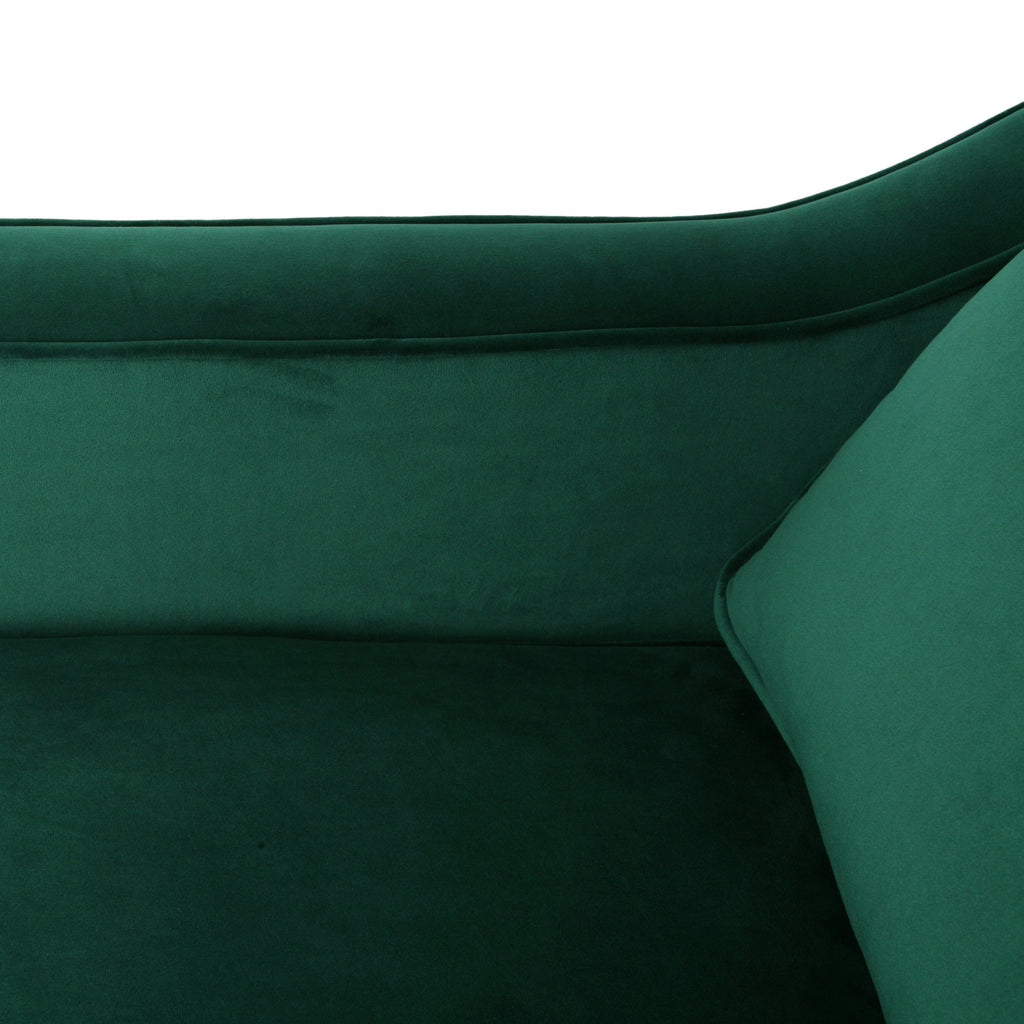 Club Chair Contemporary Velvet Green Birch Legs 31x34x34 In Tonal Piping
