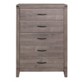 Brownish Gray 5 Drawer Bedroom Chest Melamine Dresser
