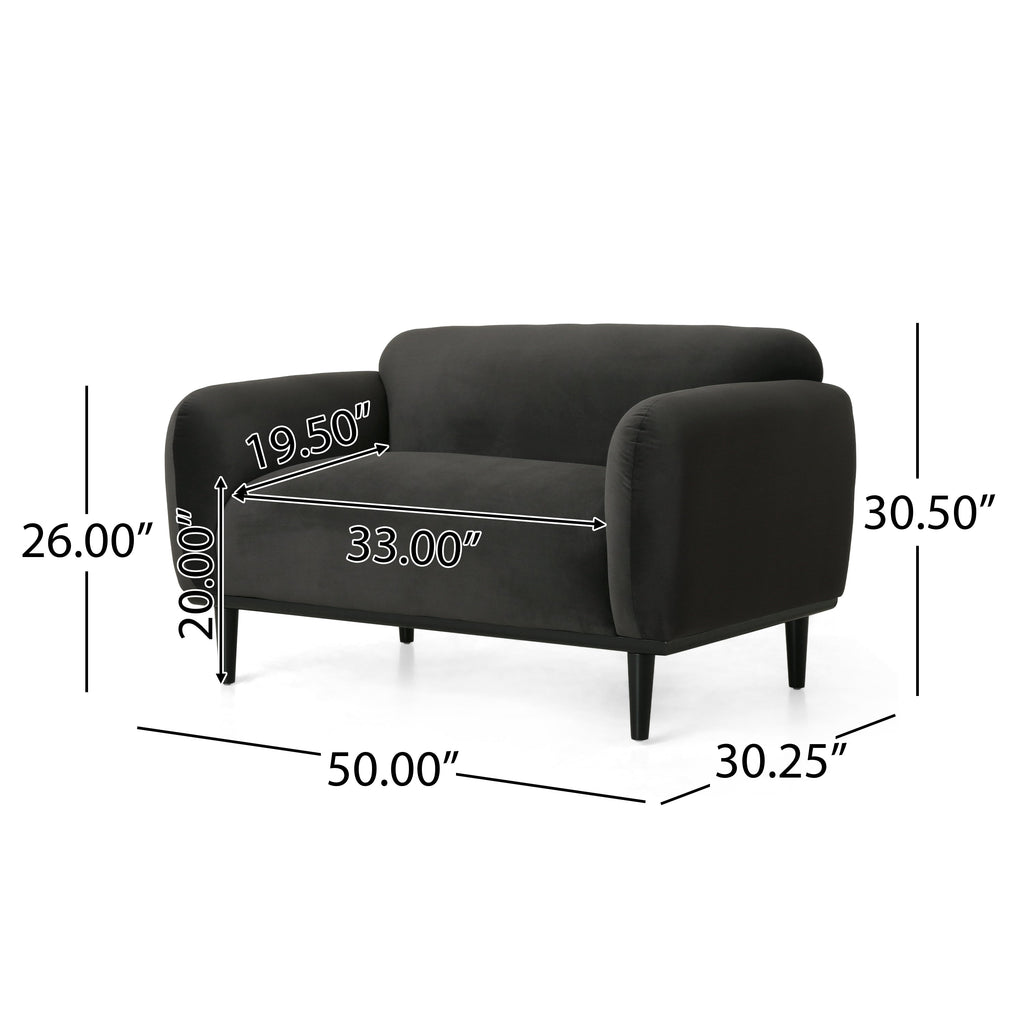 50" Dark Gray Upholstered 2-Seater Loveseat Sofa