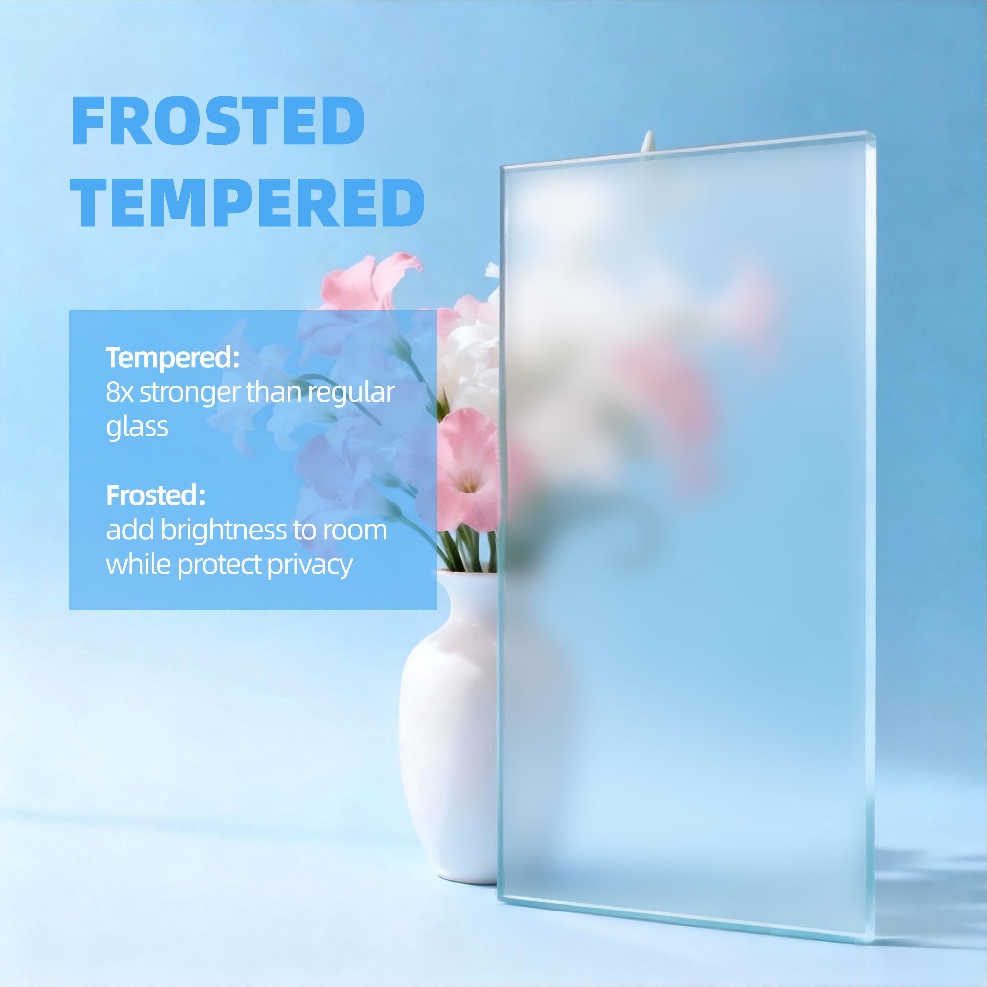 28" x 80" 3-Lite French Tempered Frosted Glass Interior Door Slab