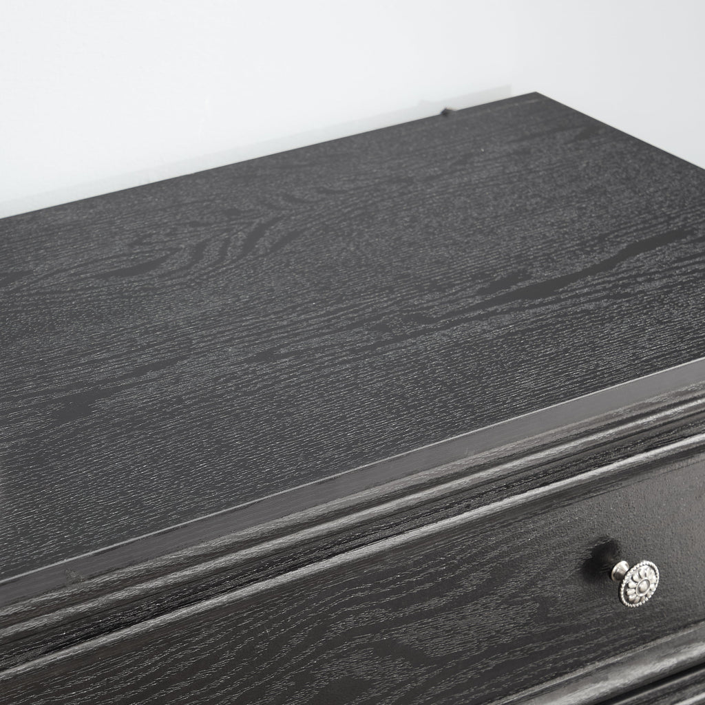 Black 5 Drawer Dresser Chest Cabinet Storage Organizer