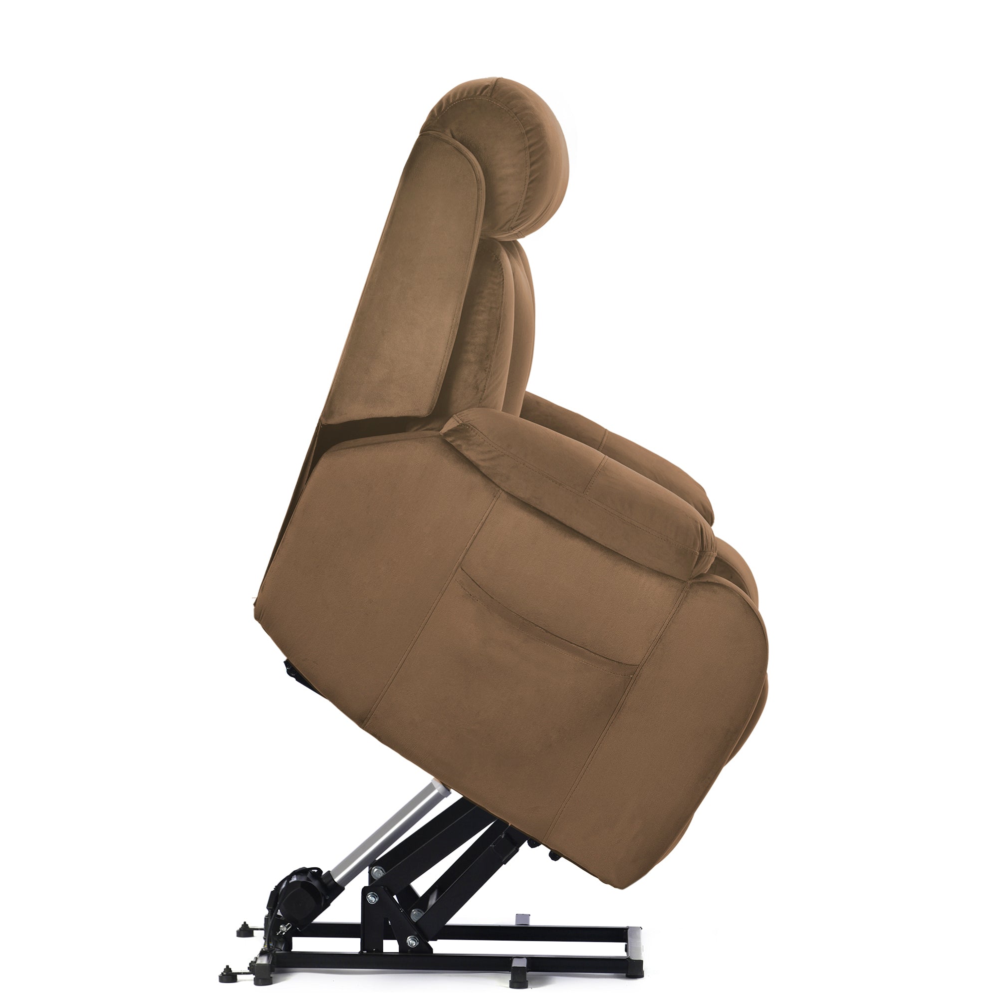 Lift Chair Recliner Power Recline Brown Cashmere for Elderly