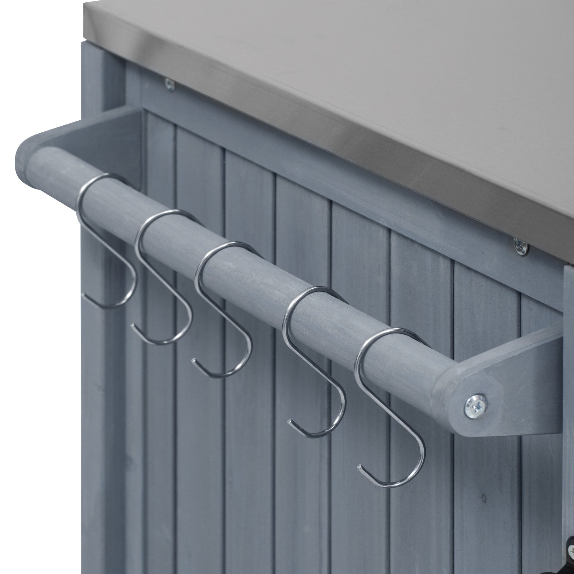 Outdoor Grill Island Cart 66.5" Stainless Steel Tabletop