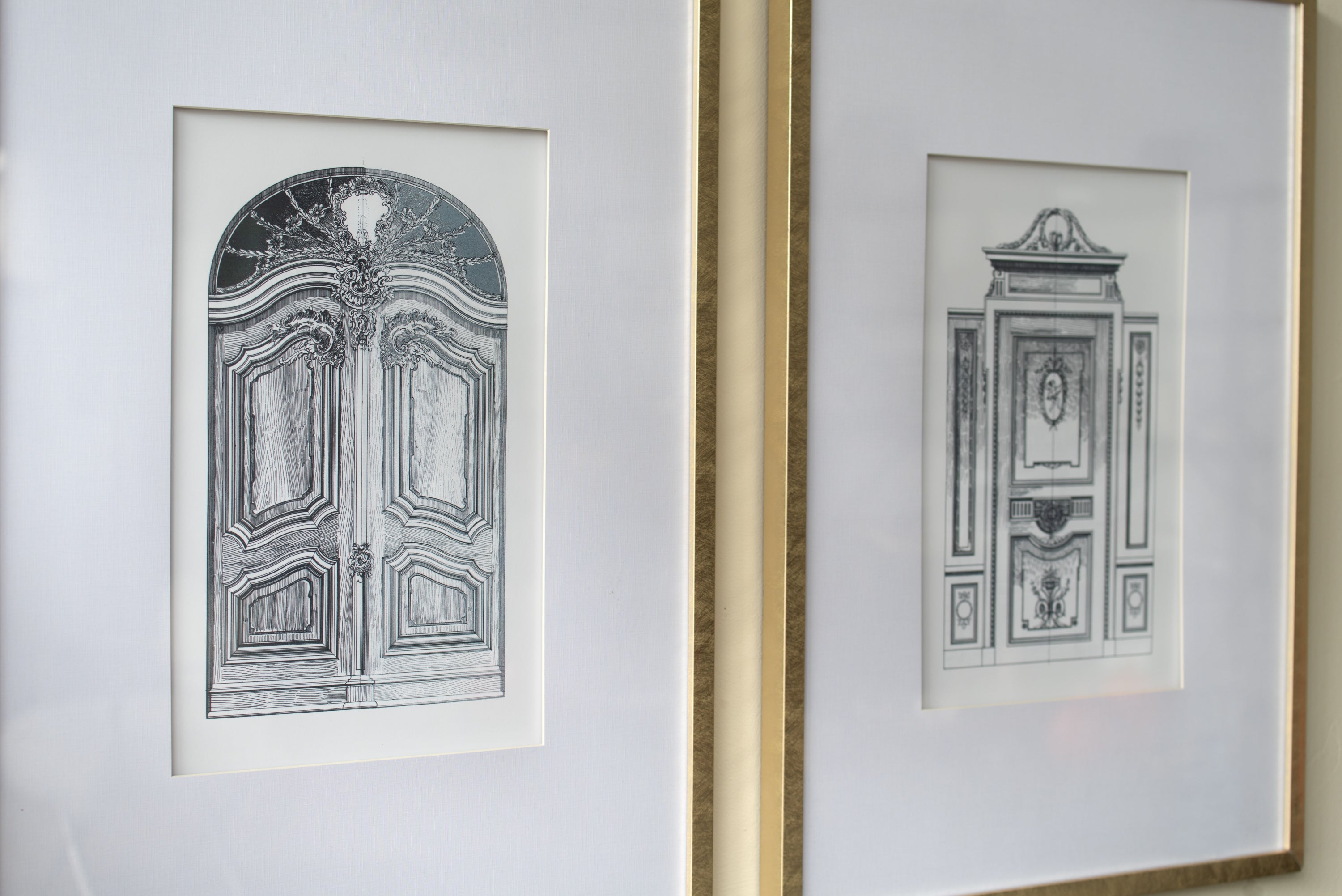 Fake Pencil Architectural Wall Art Decor 24" x 32" Set of 2