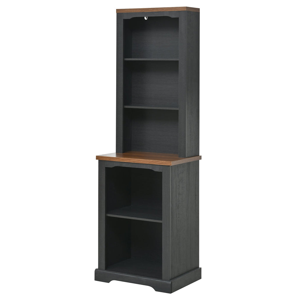 TV Stand 3-Piece Set MDF Walnut Gray Curved Cabinets Fits 70 In TV 109 In